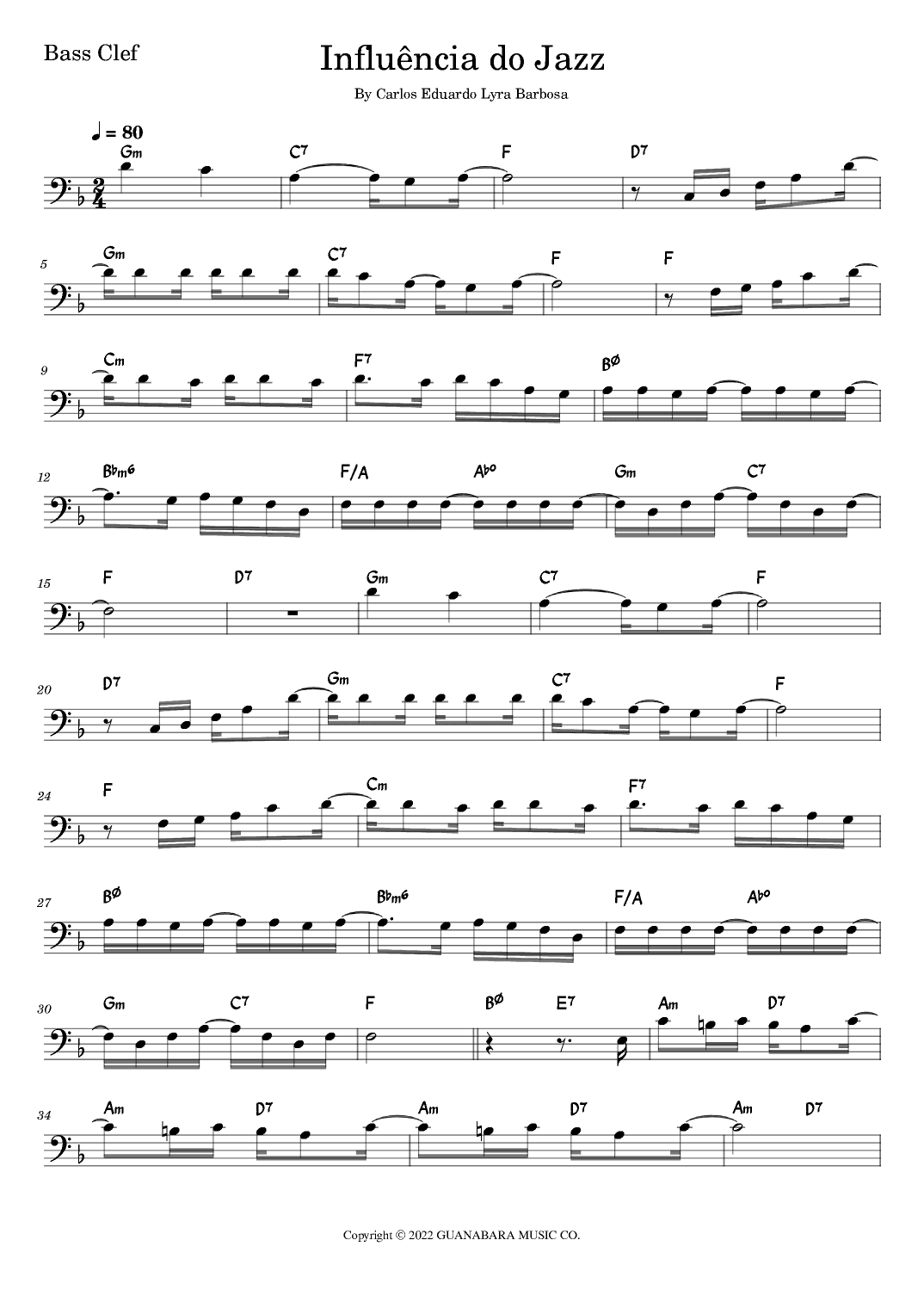Influencia Do Jazz (arr. Fabio Eduardo de Oliveira)