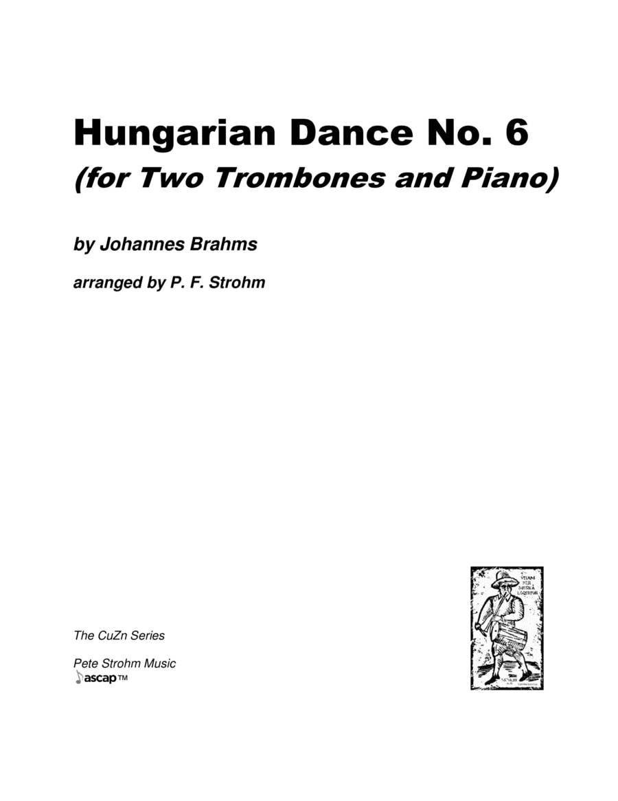 Hungarian Dance No. 6 for Two Trombones and Piano