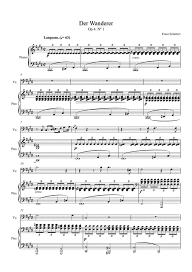 Franz Schubert - Der Wanderer (Violoncello Solo) (arr. André Laitano)