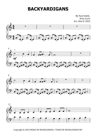 Backyardigans Theme Song (arr. Alex E.)