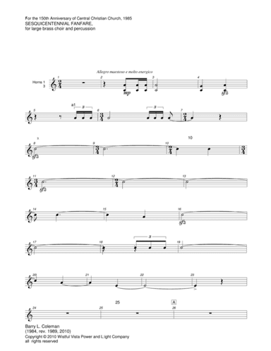 sesquicentennial fanfare horns 1 and 3