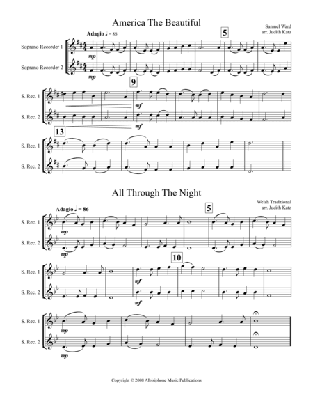 Recorder Duet Collection (arr. Judith Katz)