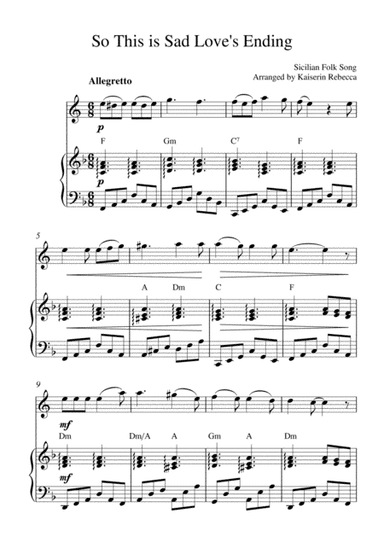 So This is Sad Love's Ending (English horn solo and piano accompaniment) (arr. Kaiserin Rebecca)