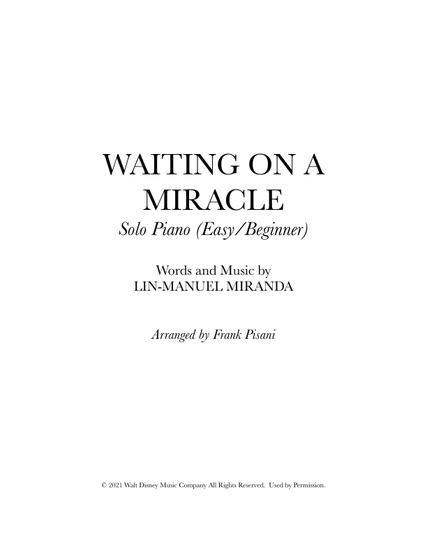 Waiting On A Miracle (arr. Frank Pisani)