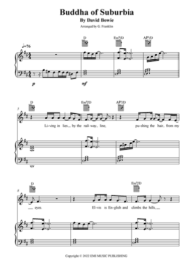 The Buddha Of Suburbia (arr. G. Franklin)