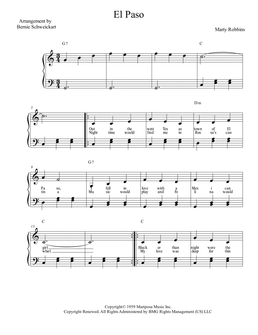 El Paso (arr. Bernie Schweickart)