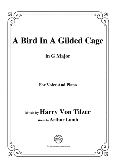 Harry Von Tilzer-Bird In A Gilded Cage,in G Major,for Voice&Piano (arr. MSM)