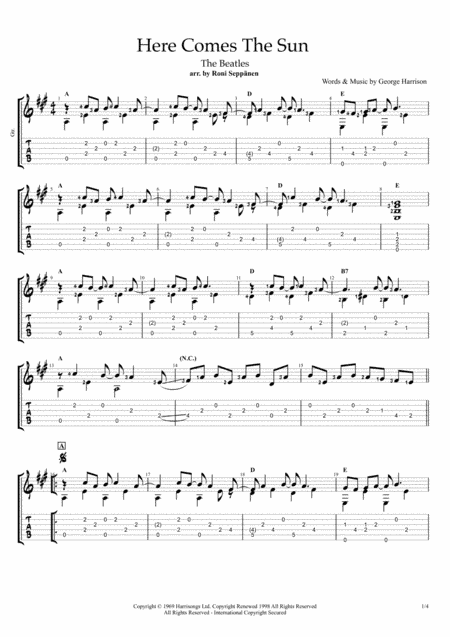 Here Comes The Sun (arr. Roni Seppänen)