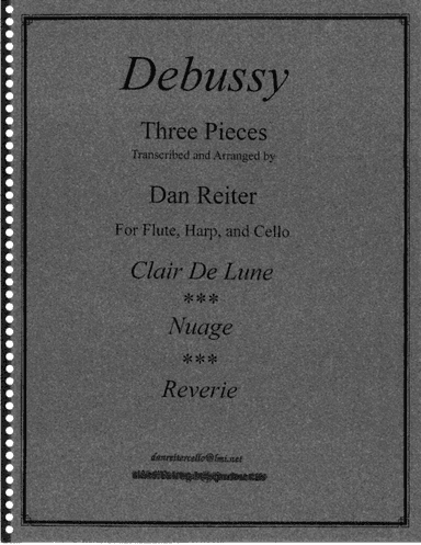 Debussy Three Pieces for flute, harp and cello trio. concerts, wedding, relaxation music, sacred. (arr. Daniel S. Reiter)