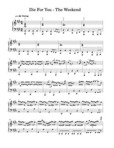 Die For You Remix (arr. Zachary Corbett)