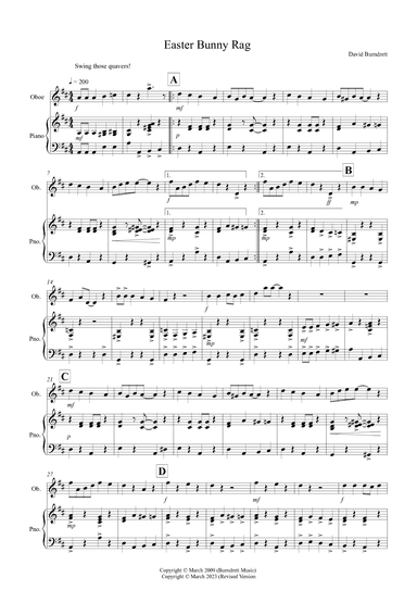 Easter Bunny Rag! for Oboe and Piano