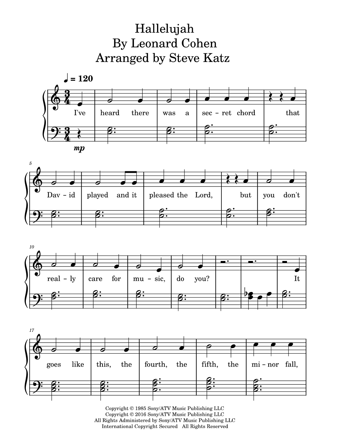 Hallelujah (arr. Steve Katz)
