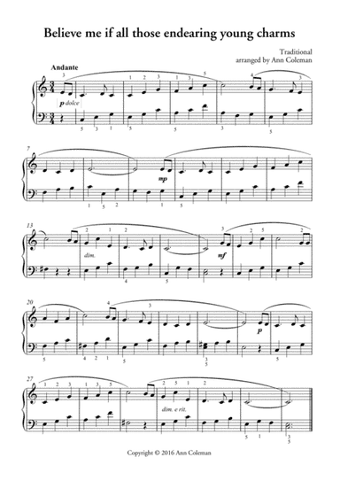 Believe me if all those endearing young charms (arr. Ann Coleman)