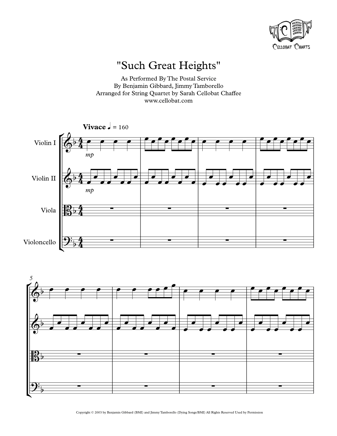 Such Great Heights (arr. Sarah Cellobat Chaffee)