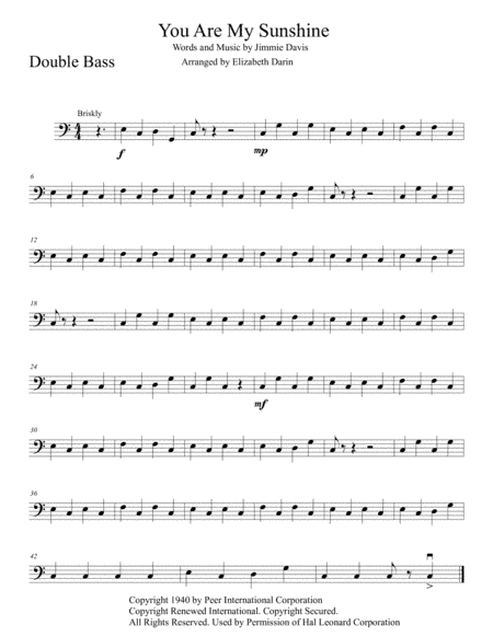 You Are My Sunshine (arr. Elizabeth Darin)