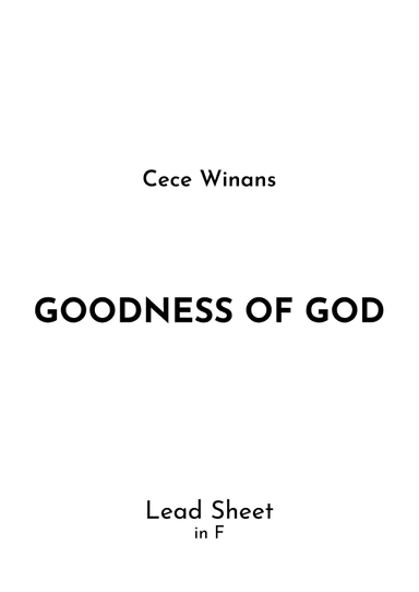 Goodness Of God (arr. Jireh J.)