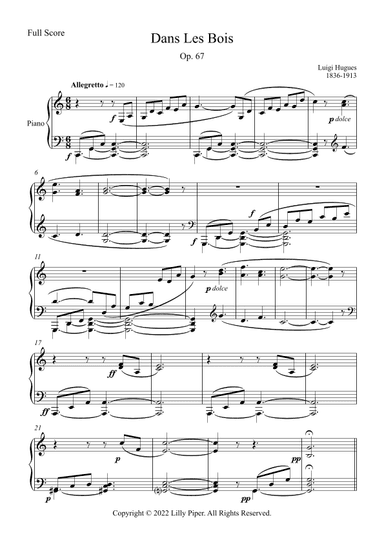 Dans Les Bois (arr. Lilly Piper)