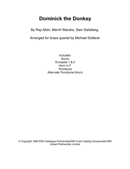 Dominick, The Donkey (arr. Michael Dotterer)