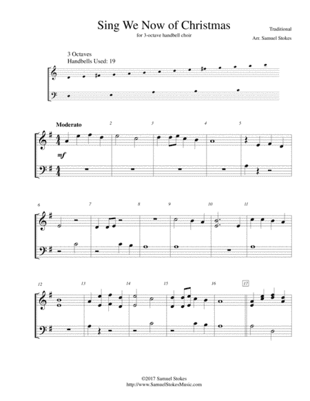 Sing We Now of Christmas - for 3-octave handbell choir (arr. Samuel Stokes)