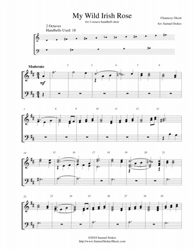 My Wild Irish Rose - for 2-octave handbell choir (arr. Samuel Stokes)