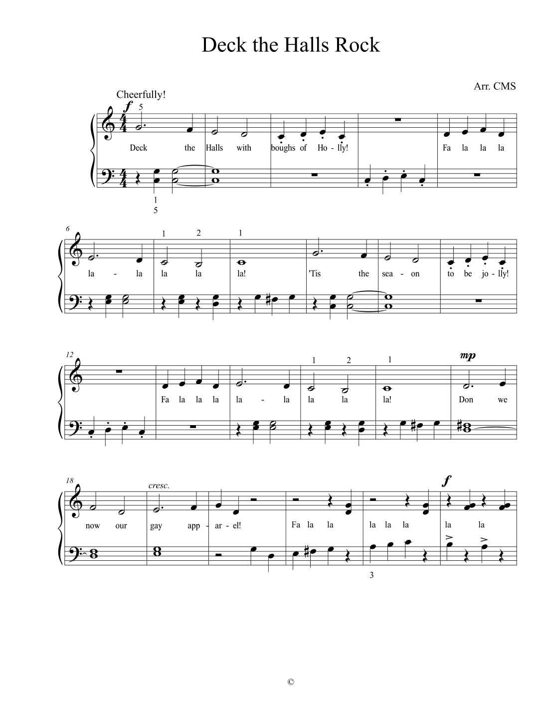 Deck the Halls Rock (arr. CMS)