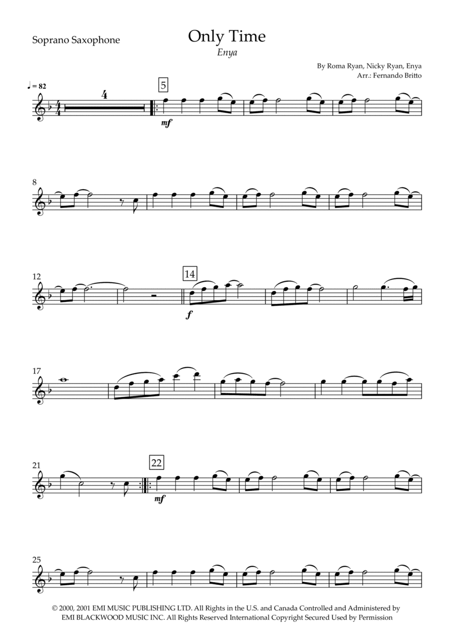 Only Time (arr. Fernando Britto)