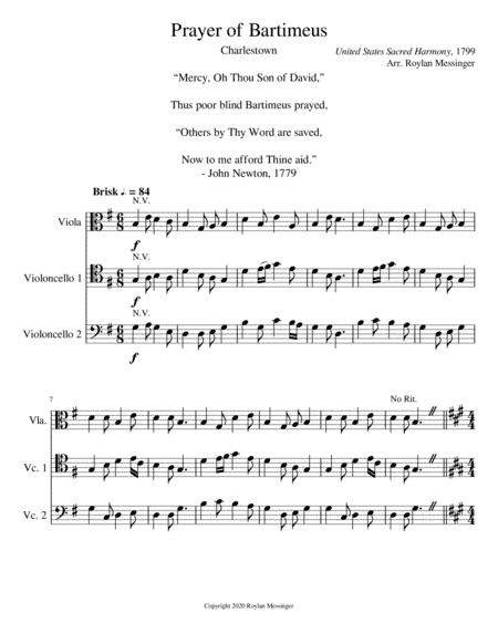 Prayer of Bartimeus (arr. Roylan Messinger)