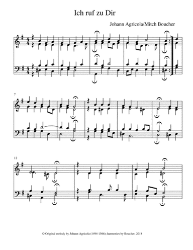 'Ich ruf zu Dir': A Simple Chorale