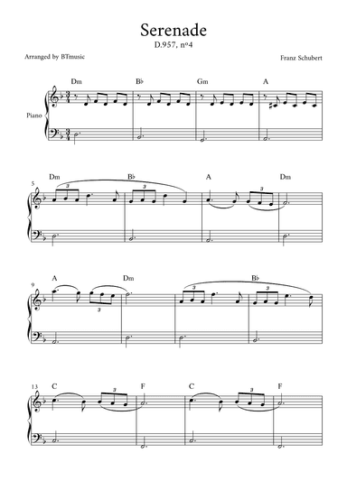 Serenade (D.957, n.4) - Schubert (arr. BTmusic)