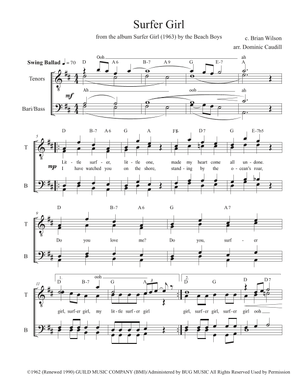 Surfer Girl (arr. Dominic Caudill)