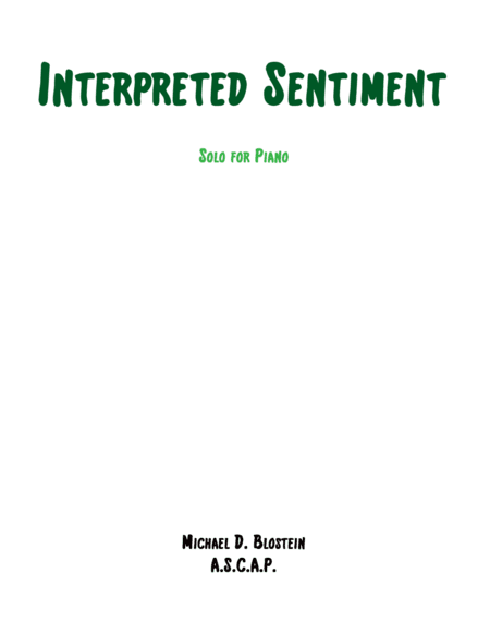 Interpreted Sentiment (piano solo)