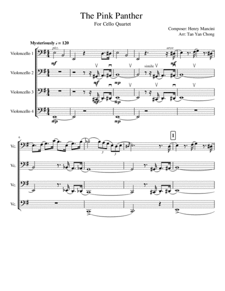 The Pink Panther from THE PINK PANTHER (arr. Yan Chong)