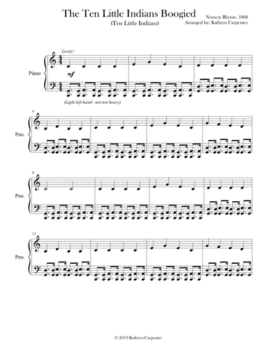 The Ten Little Indians Boogied (Ten Little Indians) (arr. Kathryn Carpenter)
