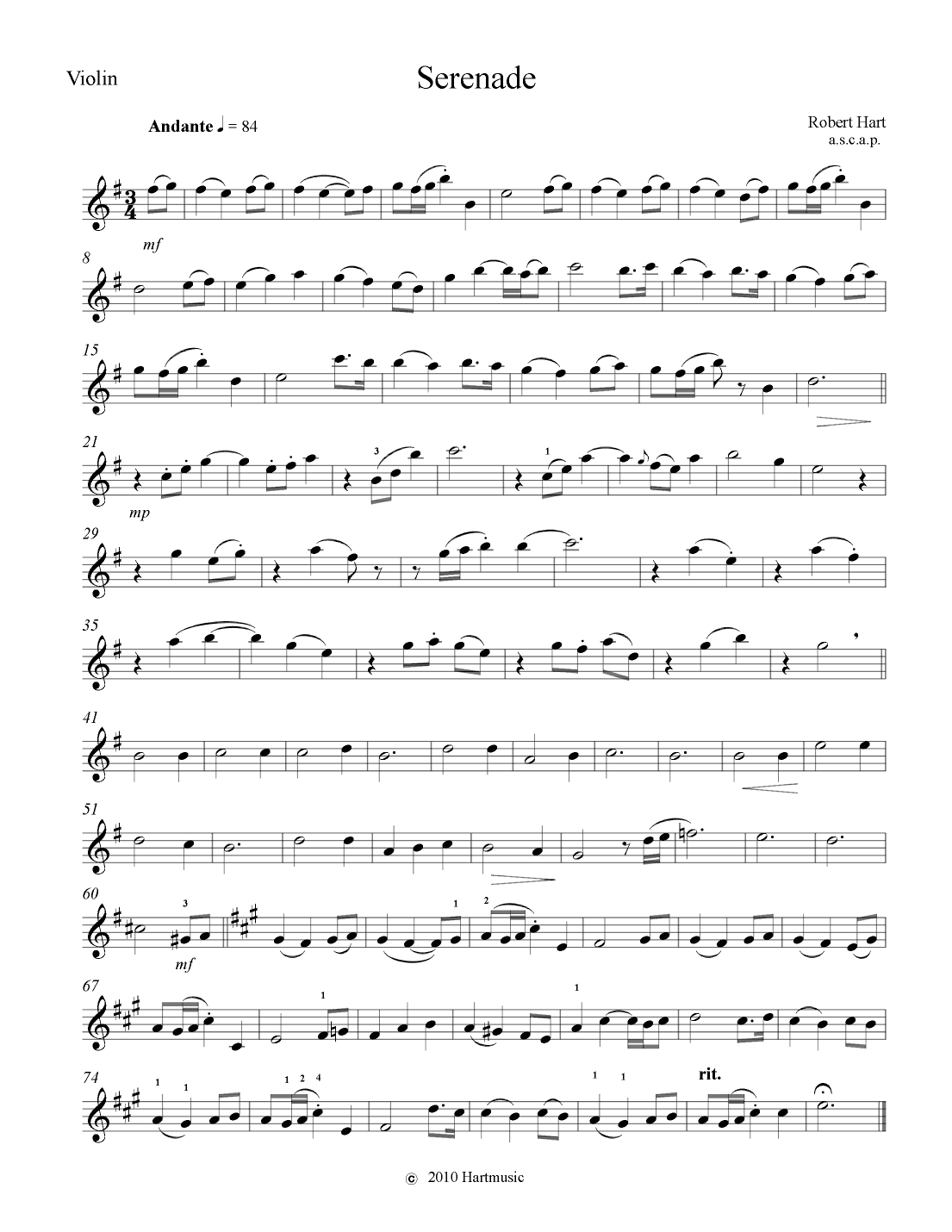 Serenade for Violin and Piano