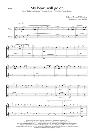 My Heart Will Go On (love Theme From 'titanic') (arr. Cadu Barcelos)