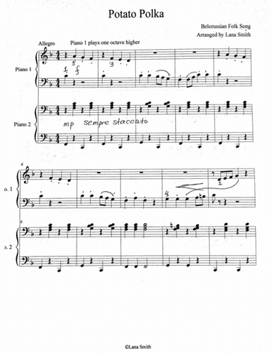 Easy and Fun Piano Duet for beginners: Potato Polka