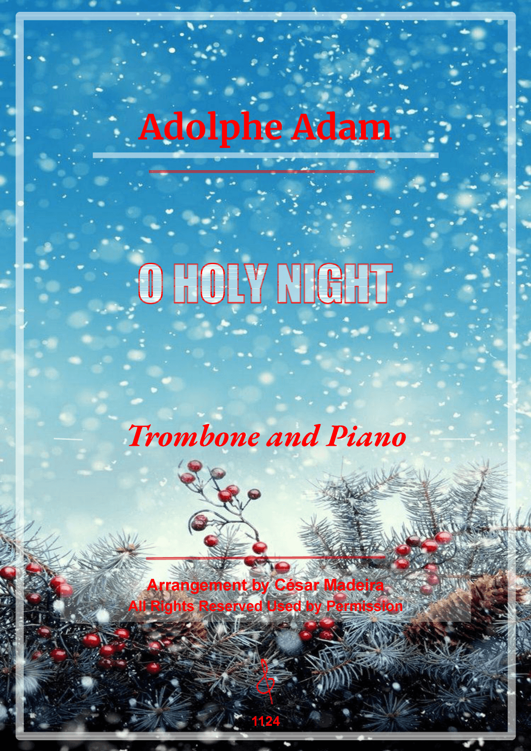 O Holy Night - Trombone and Piano (Full Score and Parts) (arr. César Madeira)