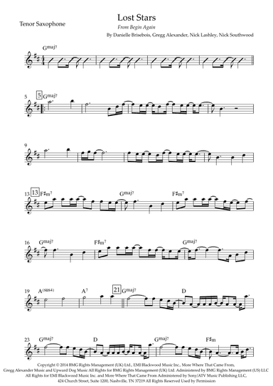 Lost Stars (arr. Fabio Britto)