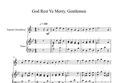 God Rest Ye Merry, Gentlemen (Soprano Sax + Piano) (arr. Digital Book Music)