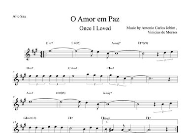 Once I Loved (amor Em Paz) (love In Peace) (arr. The Sheet Music Library)