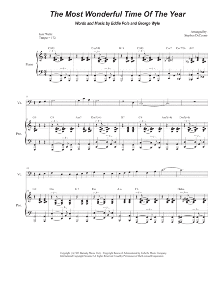 The Most Wonderful Time Of The Year (arr. Stephen DeCesare)