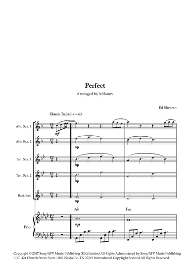 Perfect (arr. Milanov)
