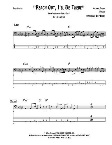 Reach Out I'll Be There (arr. Accubass)