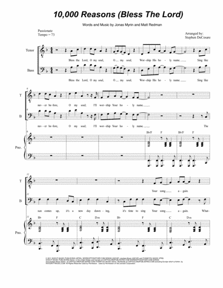 10,000 Reasons (Bless The Lord) (arr. Stephen DeCesare)