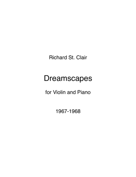 Dreamscapes for Violin and Piano (1967-68)