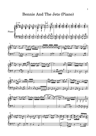 Bennie And The Jets (arr. Davide Carnevale)