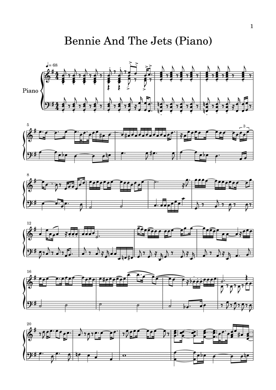 Bennie And The Jets (arr. Davide Carnevale)