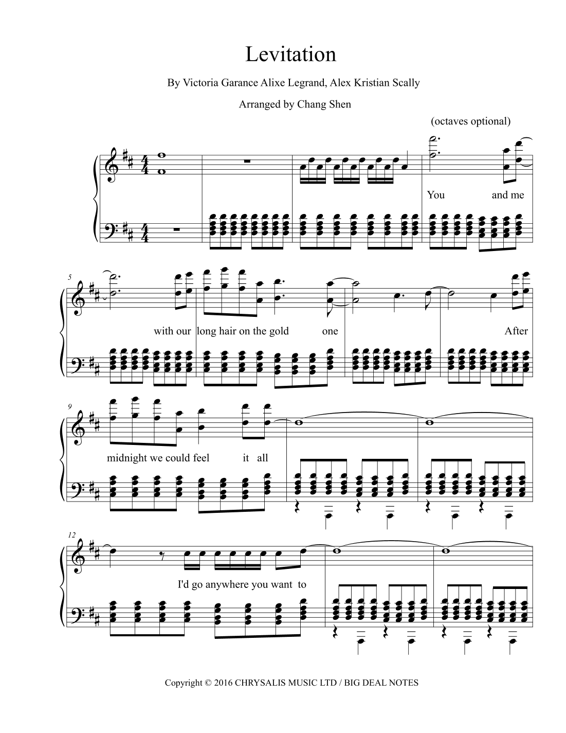 Levitation (arr. Chang Shen)