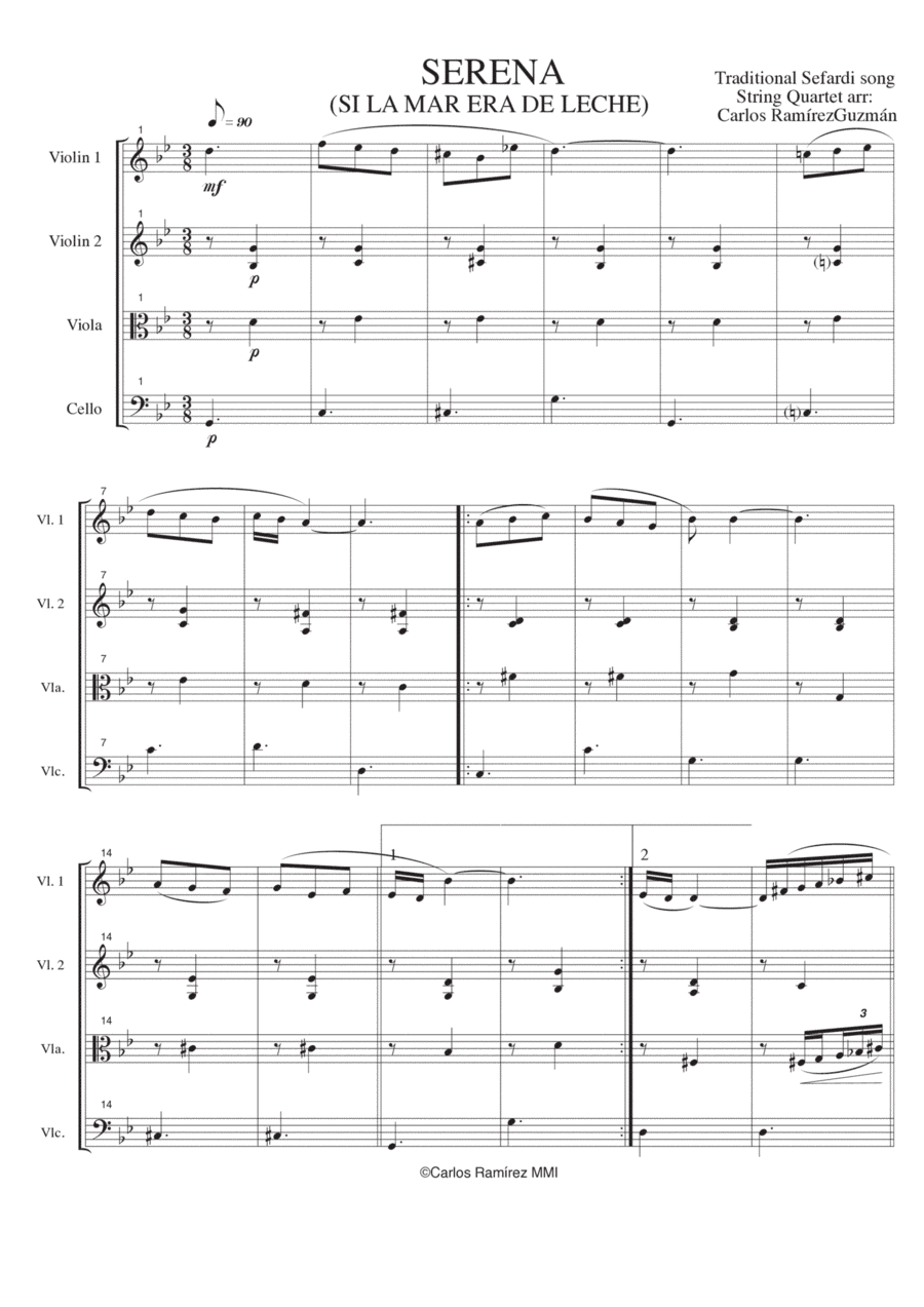 Serena (Si la mar era de leche) (arr. Carlos Ramírez Guzmán)