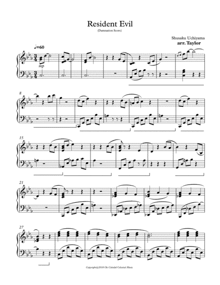 Resident Evil: Damnation Score (arr. Paul Taylor)